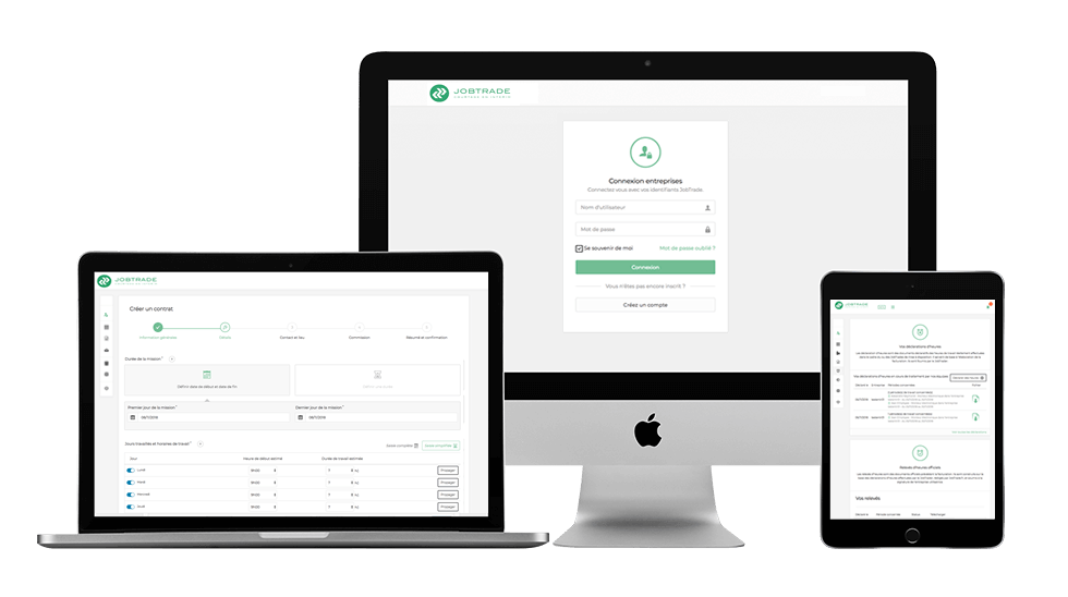La console de gestion Jobtrade